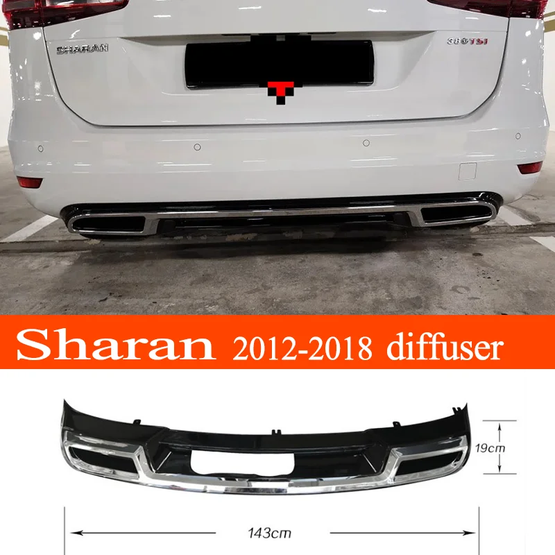 Sharan 2012-2018 Plastic Material Rear Bumper Spoiler Rear Diffuser Protector Lip for Volkswagen Sharan Year 2012-2018