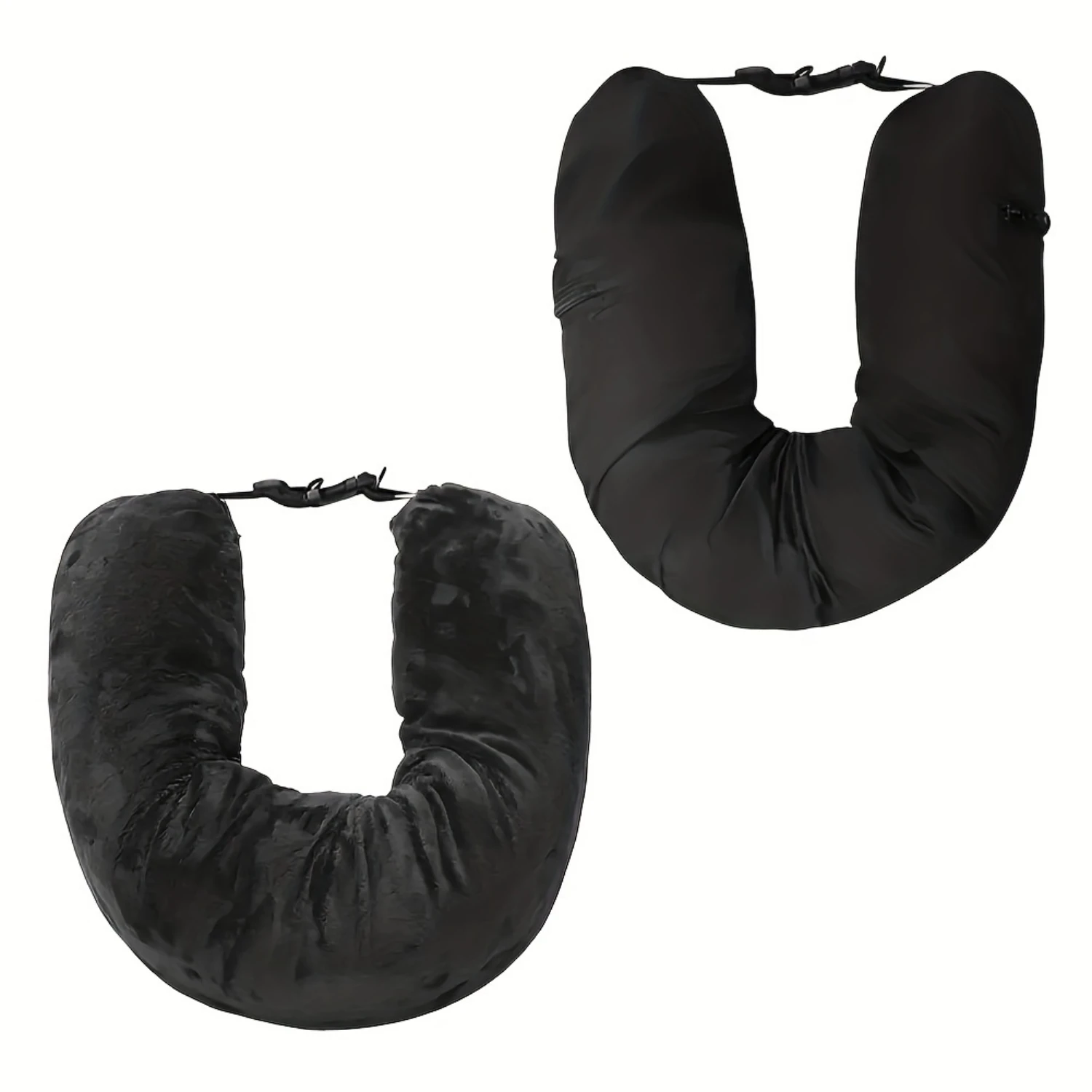 Almohada para el cuello recargable, almohada de viaje portátil para ahorrar espacio, ropa recargable, almohada para el cuello de avión, tren y coche, 1 ud.