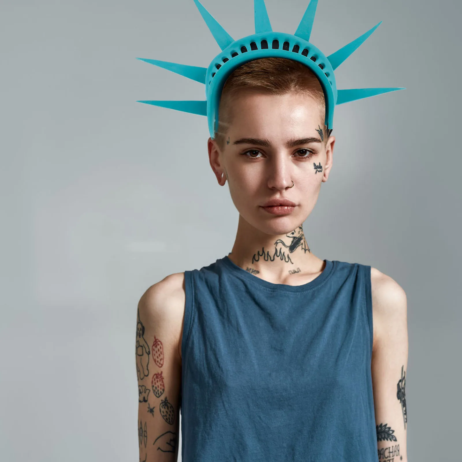 

Statue of Liberty Headband Torch Set Exquisite Patriotic Costume Hairband for Halloween Party Freedom Accessories