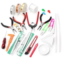 15 Styles DIY Ornament Making Tools Pliers Adjustable Sewing Thimble Tweezers Scissors Hot Melt Adhesive Tape Awl For Ornament