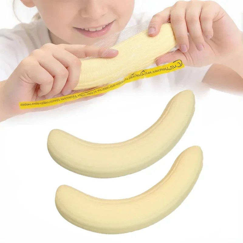  New Squishy Simulated Pulp Banana Squeeze Decor Soft Stress Relief Slow Rising Sensory Fidget for Anxiety Gifts for Kids Adult