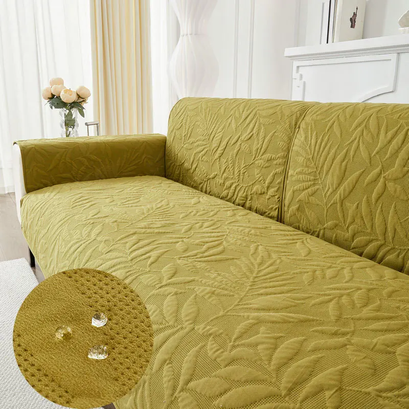 Japanese Style Simple Solid Color Waterproof Non-Slip Sofa Cover Special for Winter High-End Light Luxury Velvet Sofa Protector