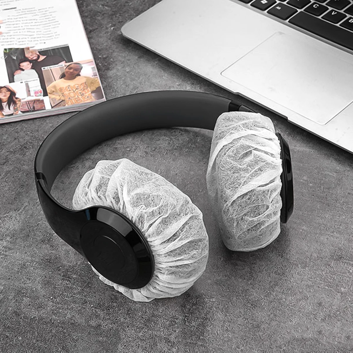 

Headphone Covers Disposable Non Woven Sweat Proof Dustproof Travel School Museum Sharing Accessory Lightweight