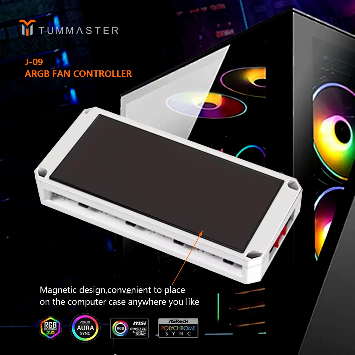 Controller ventola ARGB 5V 3PIN ARGB e 4PIN Hub PWM Sincronizzato Case del computer Ventola Luce inferiore Design magnetico con telecomando