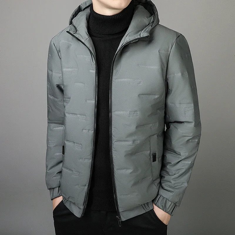 Autumn Winter Jacket Quilted Jacket Men with Hood Parkas Cotton Padded Jacket Men Fashion Clothing Zip Up Coats Korean Style