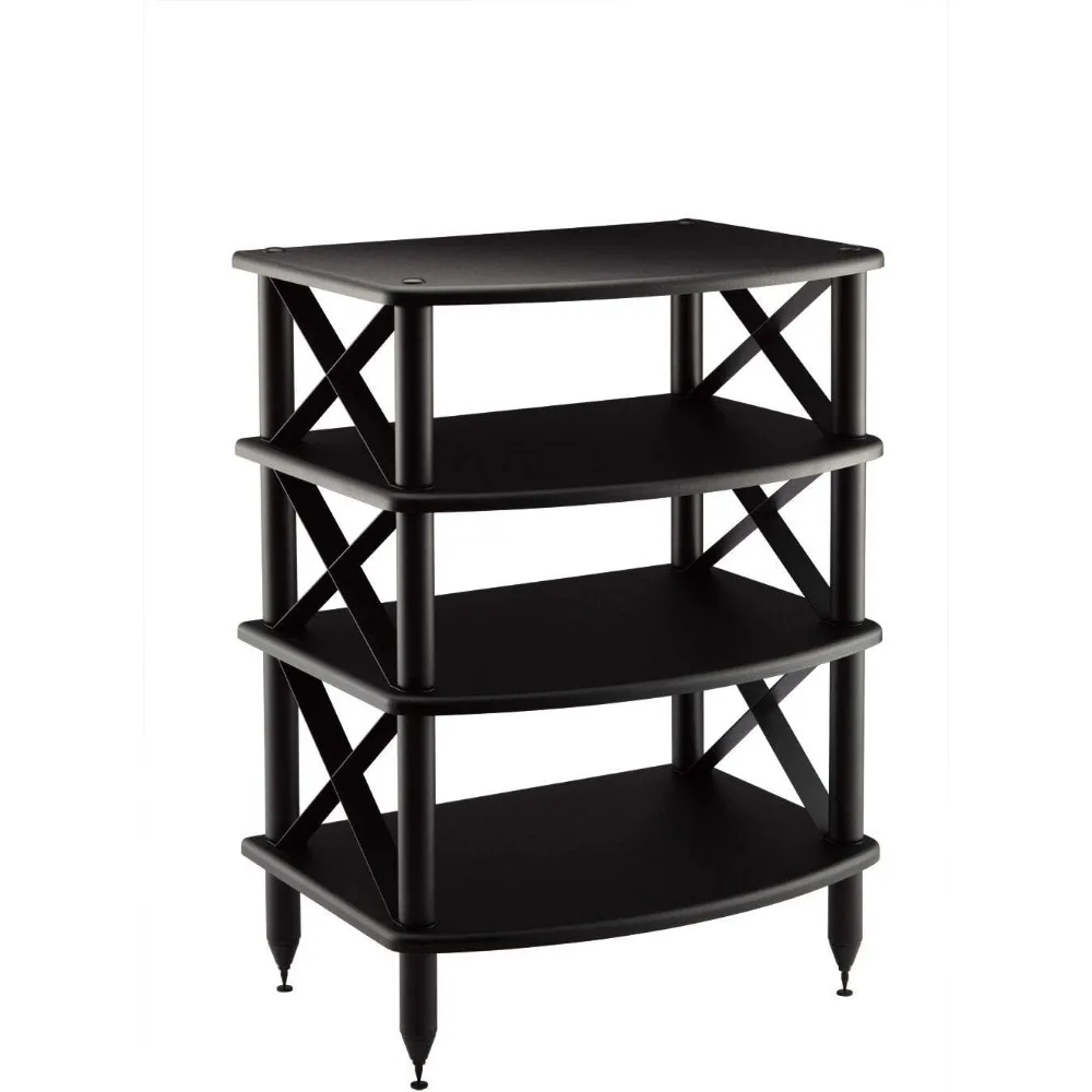 Pangea Audio-Vulcan X 4 Shelf Audio Rack, Media Stand, Componentes do Gabinete, Rosenut Red