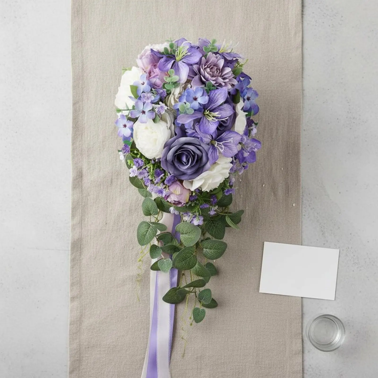 

Violet Cascading Flower Arrangement Maintenance No-Maintenance Violet Wedding Hand Flower Arrangement Gift Flowers Photo Prop