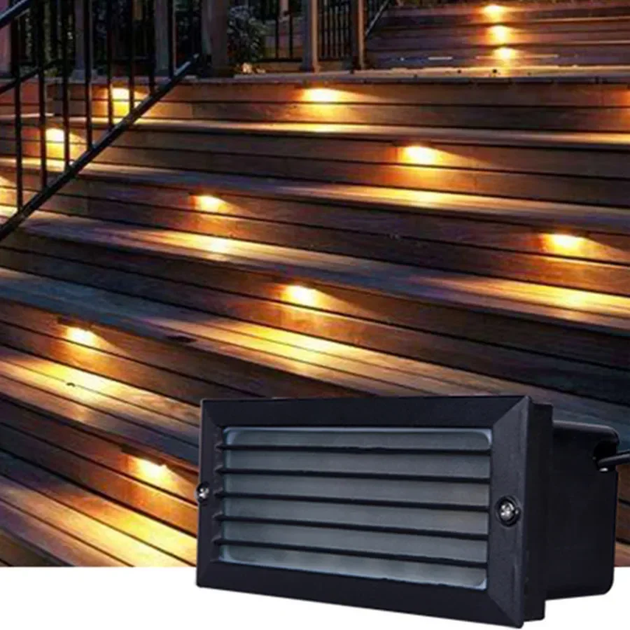 Imagem -06 - Impermeável Embutido Led Step Light Outdoor Lâmpadas de Parede Embutidas Caminho Corredor Escada Night Light Ip65 230x100x80 mm