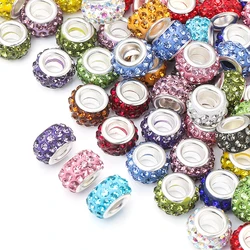 30Pcs Handmade Acrylic Spacer Beads 11mm Colorful Round Large Hole Loose Beads For DIY Bracelet Necklace Earrings Jewelry Making