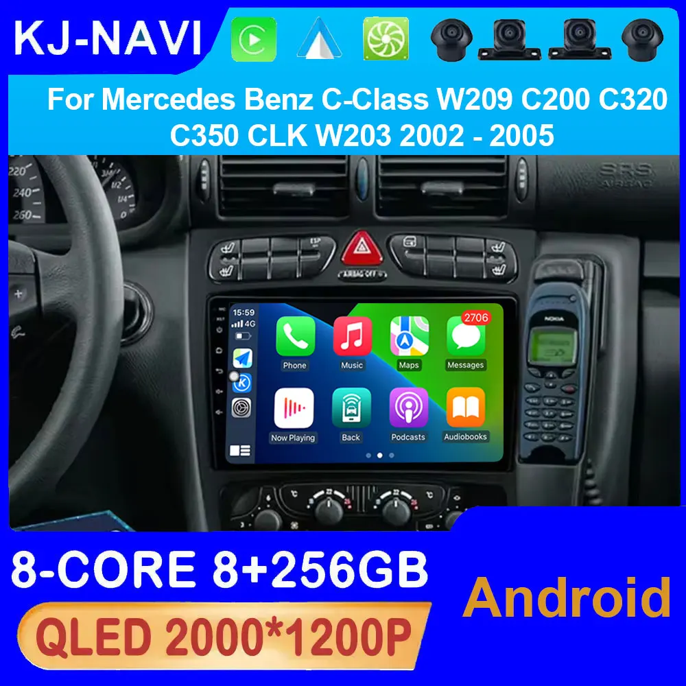 

Для Mercedes Benz C-Class W209 C200 C320 C350 CLK W203 2002-2005 Android Авто GPS-навигация Автомобильный мультимедийный беспроводной карплеер