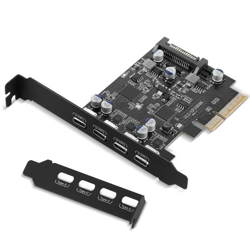 462B PCIe to 4 port Type-C USB3.1 Expansion Card 5Gbps High Speed Type C Adapter Card PCI e USB 3.1 converter PCI-e Adapter