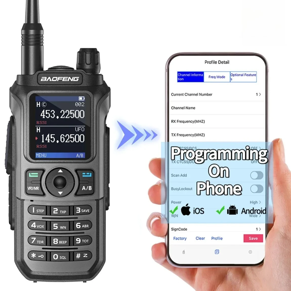 

BAOFENG UV-21PRO V2 рация портативный радиоприемник дальнего действия телефон беспроводное программирование любительская двусторонняя радиосвязь Type-C программируемая