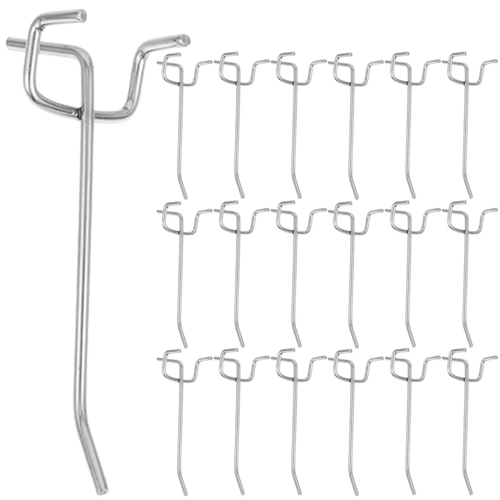 20 Pcs Nail Board Hook Peg Pegboard for Shop Ordinary Tool Hooks Hanging Iron Pegs Shelving
