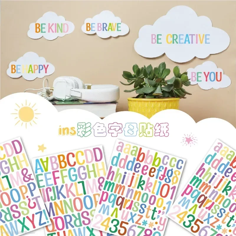 Cartoon 26 English Alphabet Wall Stickers Kindergarten Children Kids Room Decoration PVC Self-adhesive Wall Decals Wall Paper