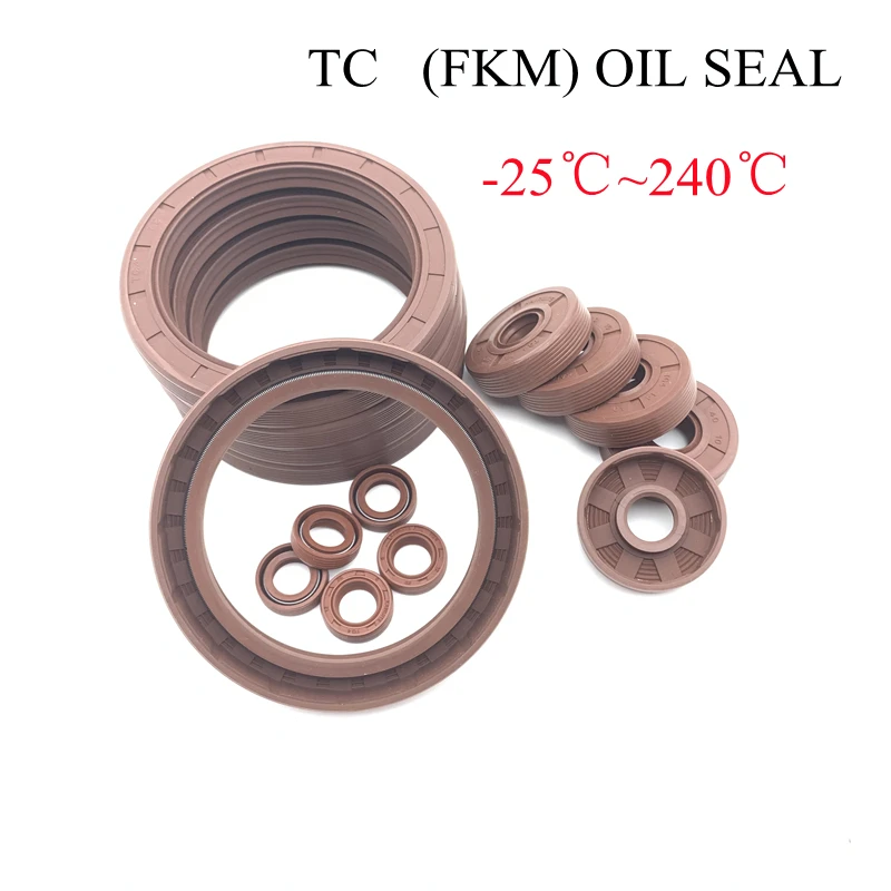 

TC Oil Seal Skeleton Brown FKM Framework Oil Seal ID 12-70mm OD 20~95mm CS 5~12mm Fluoro Rubber Double Lip Oil Sealing Ring