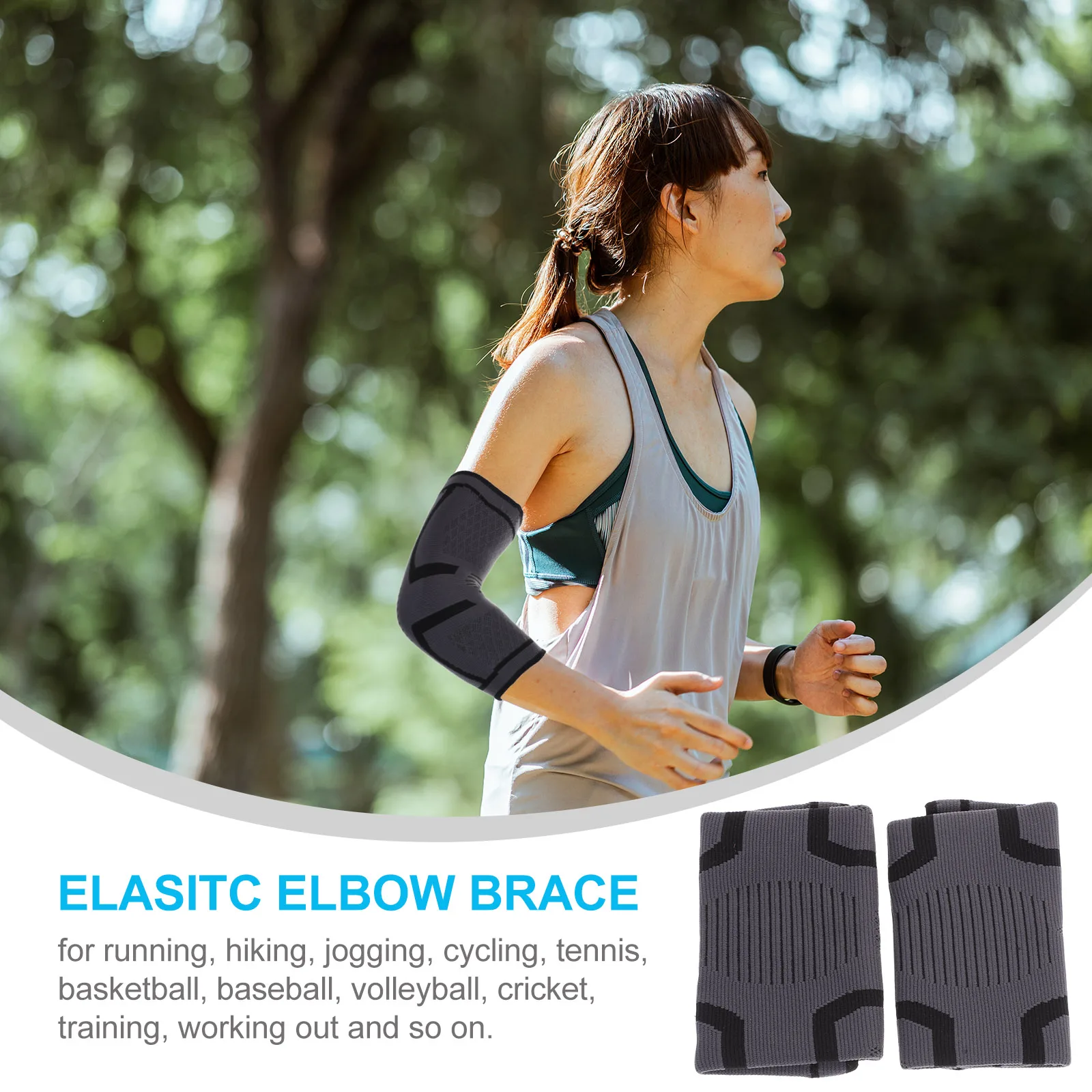 

1 Pair Compression Elbow Sleeve Breathable Elastic Arm Support For Sports Pain Relief Joint Protection Brace For Running Tennis