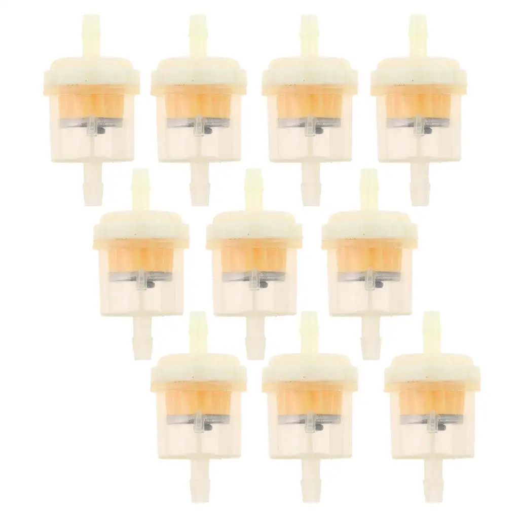 2-4pack 10pcs Plastic Universal Motorcycle Petrol Inline Fuel Filter for 7mm