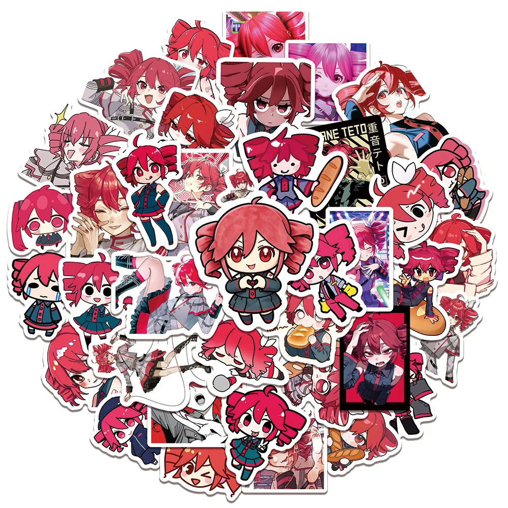 10/50PCS Kasane Teto Graffiti Stickers  Anime Figures Manga Decal DIY Luggage Phone Guitar Scraphbook Waterproof Sticker Kid Toy