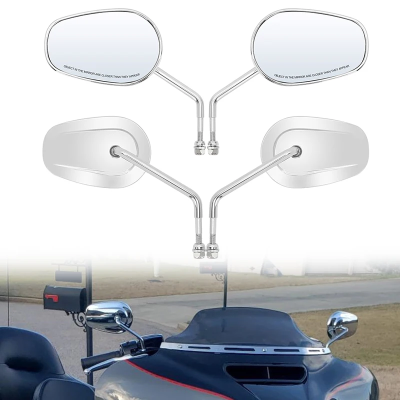

Motorcycle Mirrors Chrome Rear View Side Mirror For Harley Touring Road King Road Glide Sportster 883 1200 Dyna Heritage Softail