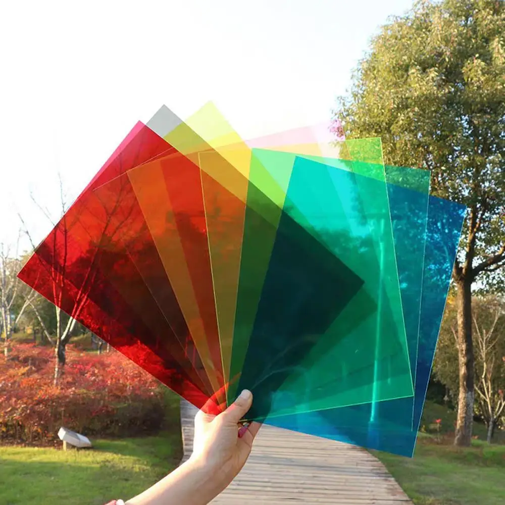 10pcs Transparent A4 Sheet 0.3mm Thickness Coloured A4 Hard Paper Multi-purpose PVC Light Filter Plastic Sheet Wholesale