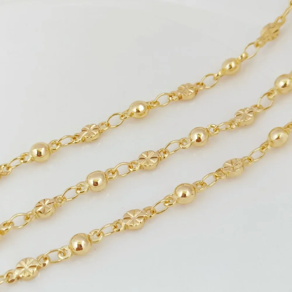 

Корейская медь 14 К позолоченный двойной подвесной шар с тиснением, цепочка ручной работы, свободная цепочка, сделай сам, ювелирный аксессуар, ожерелье