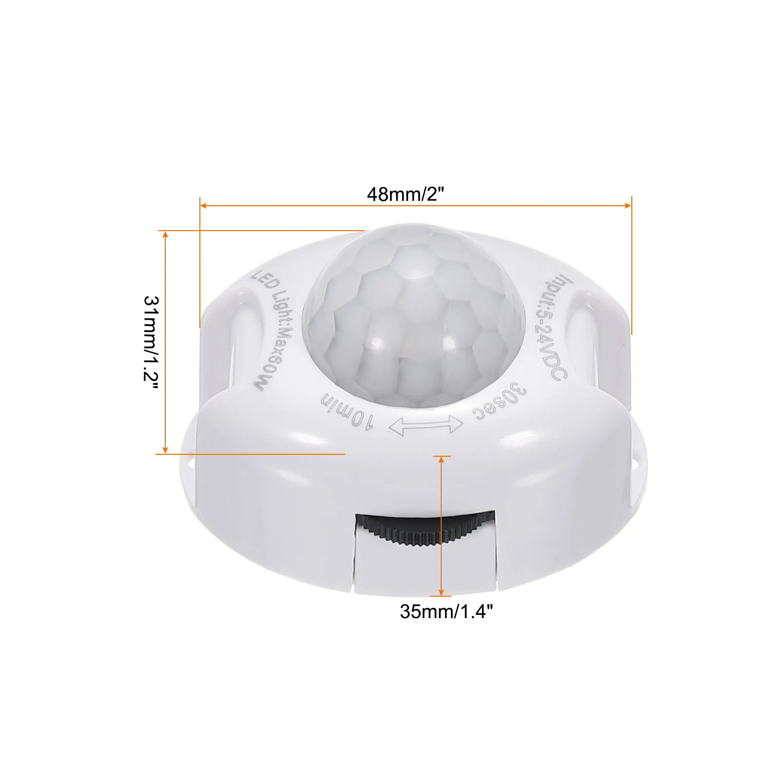 1/2Pc DC 5V-24V PIR Motion Activated Sensor Switch for Kitchen Cabinet LED Strip Light with Light Sensor White PIR Motion Sensor