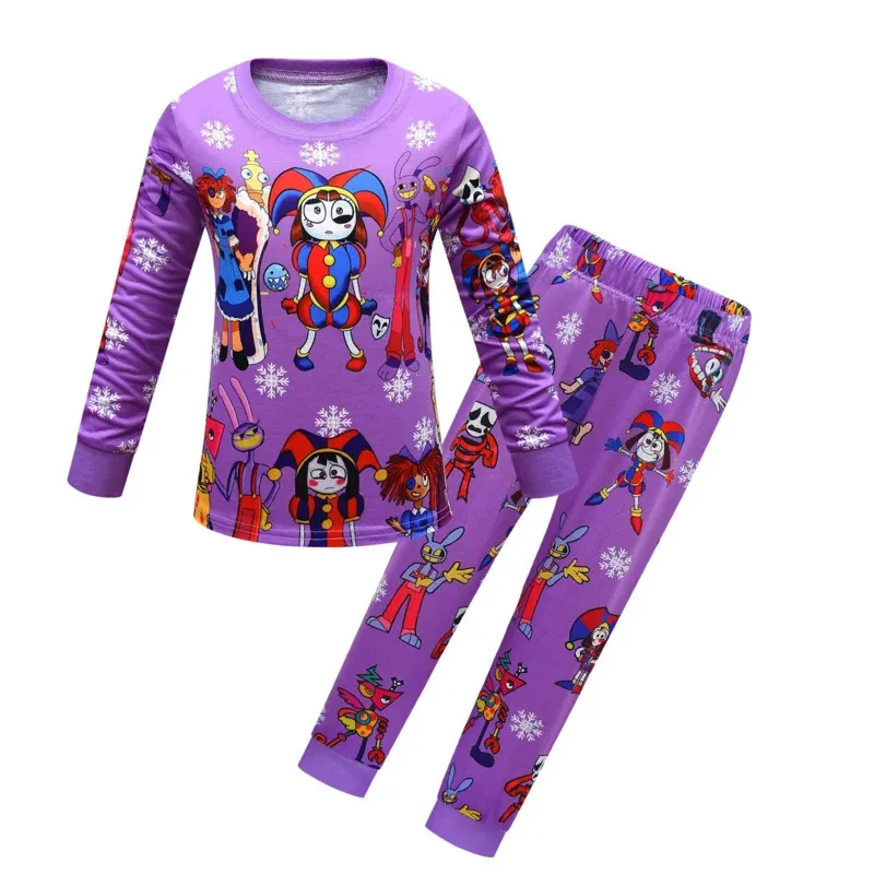 Digital Circus Children Pajamas Girls Pomni Clothes Pants Set Cartoon Sleepwear Kids Pajamas for Boy Toddler Baby Outfits Pyjama