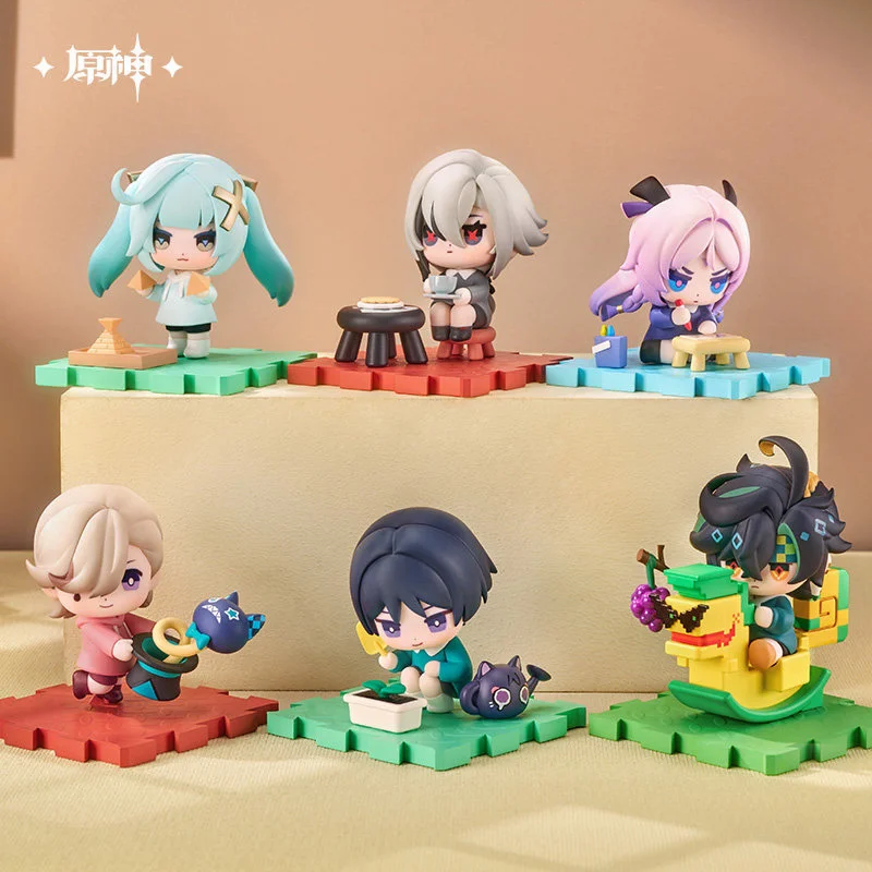 Genshin Impact Blind Box Chibi Figure Dreamy Wonderful Series Scaramouche Arlecchino Official Game Merch Ornament Gift For Fans view 2