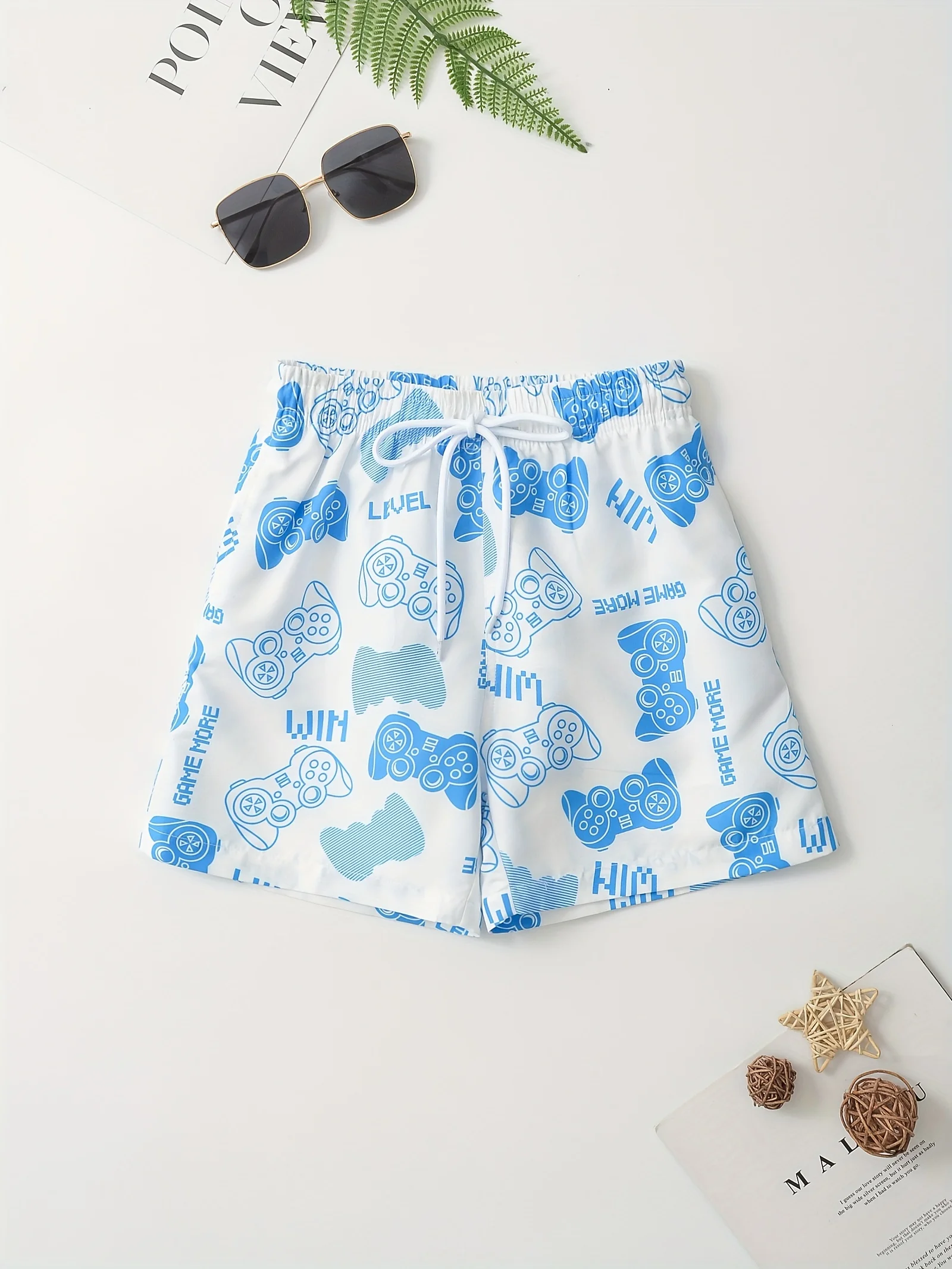 شورت رياضي مقاوم للماء برباط للأولاد ، كاجوال ، شاطئ ، سباحة #4