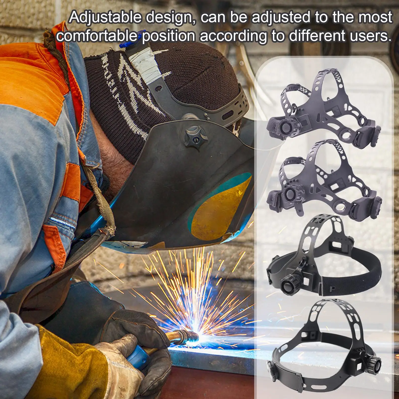 

Replacement Headgear for Welding Hood Adjustable Welding Hood Head Band Helmet Headband Square Hole Welding Helmet Accessories