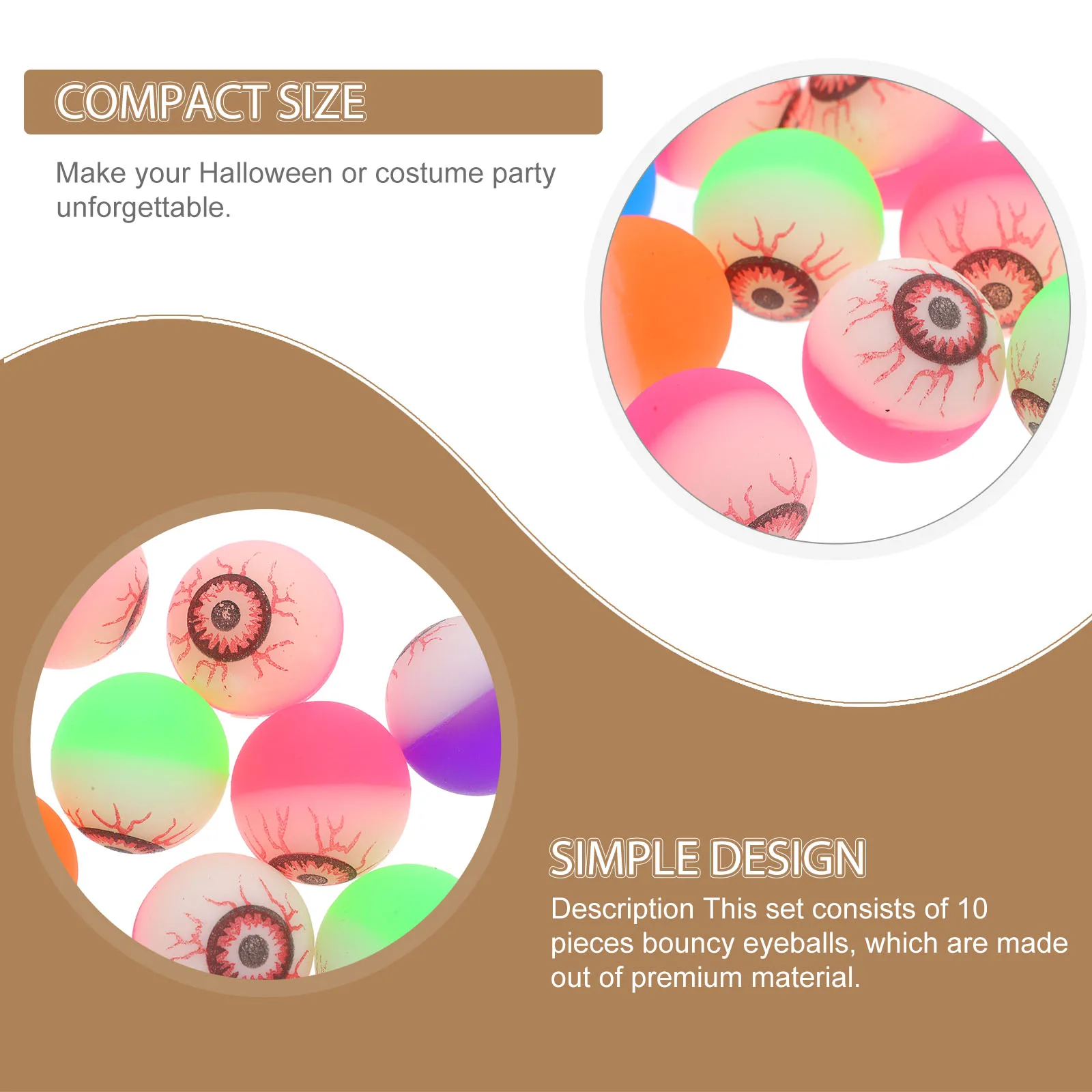 10個入り 32mm ボール型の目玉 面白いパーティーグッズ パーティー用品 大人用 ハロウィン用 ボール
