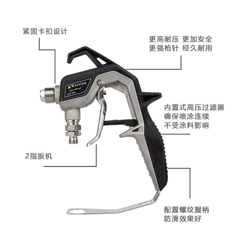 3600Psi 24.8MP  2-Finger Airless Paint Sprayer Gun X-Tip 517 With Guard Filters For High Pressure Paint Spra