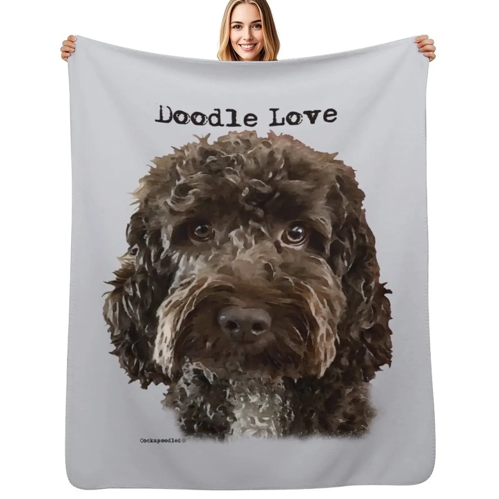 

Chocolate Brown Doodle Dog Throw Blanket Plaid Retros Hairys Polar Blanket