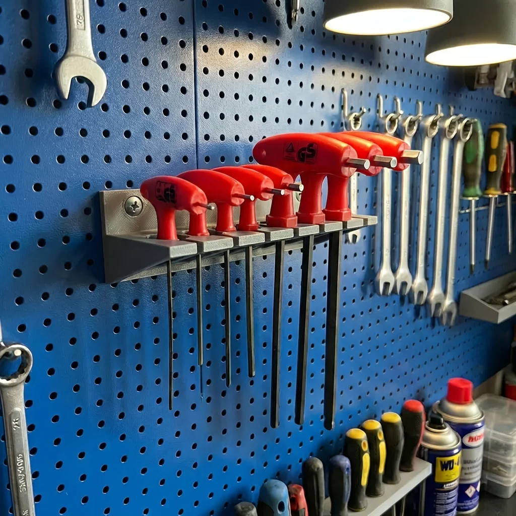 1Pc T-Handle Tool Rack, Screwdriver & Hex Key Holder, Small Parts Storage Organizer for Workshop Garage