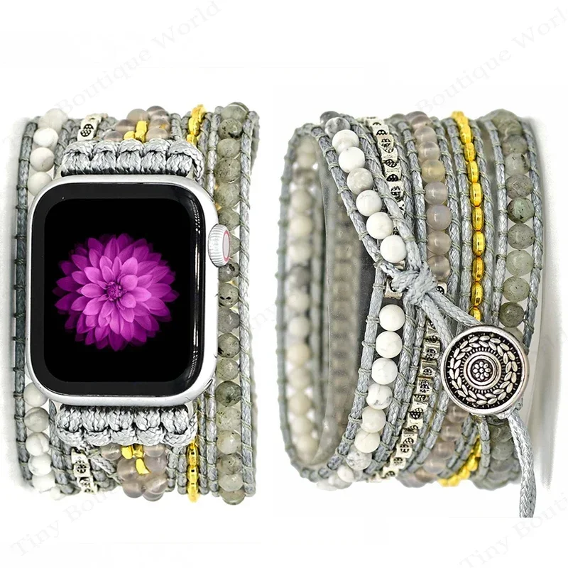 Bohemen band voor Apple Watch Ultra Band 49 mm 44 mm 45 mm 41 mm 42 mm 38 handgemaakte natuurlijke kralen armband Iwatch serie 8 7 6 Se 5 3
