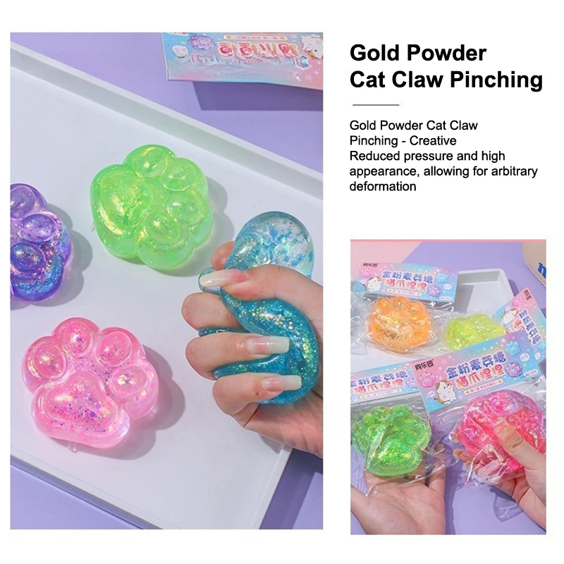 Cute Cartoon Cat Paw Squeeze Toy, Squishy, Soft Mochi, Stress Relief Brinquedos, Stress Release, Mão Relax Presentes