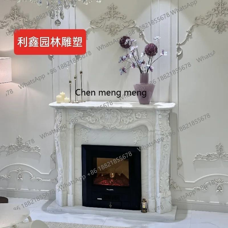 French European natural marble fireplace fireplace marble mantel TV cabinet