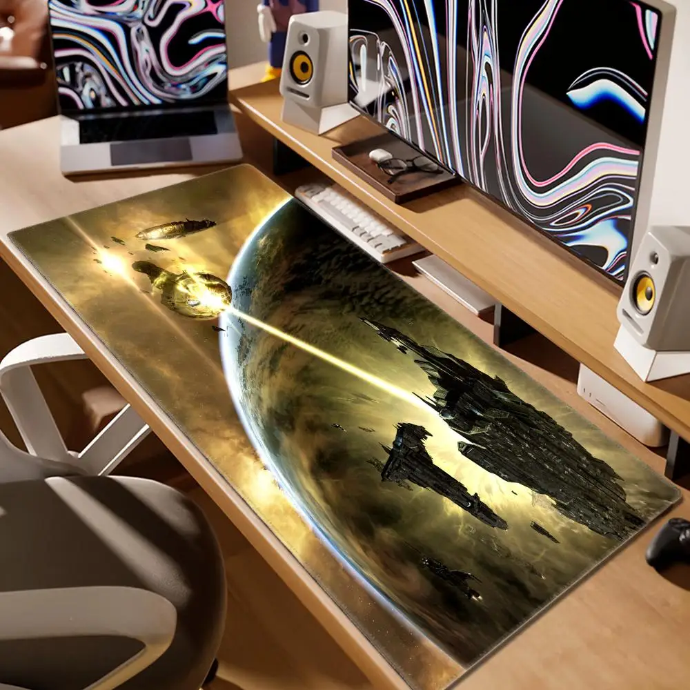 

Eve Online Anime Large Mousepad XXL Gaming Accessories Keyboard Desk Mat Laptop Office Carpets Rubber Overlock Mouse Pad for CS