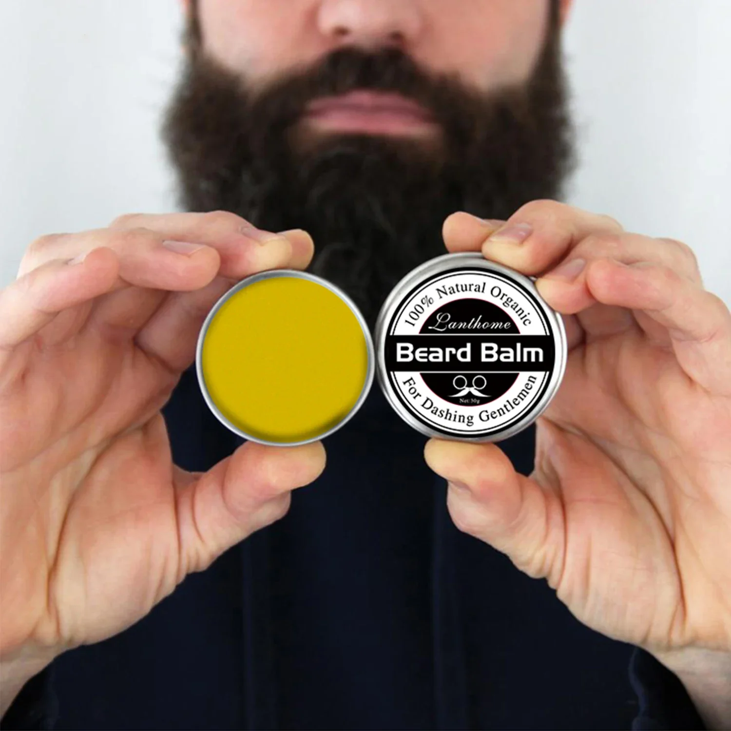 Original Lanthome Beard Balm Conditioner Oil for Growth Grooming Care Organic Moustache Treatment Moustache Wax For Men Hair