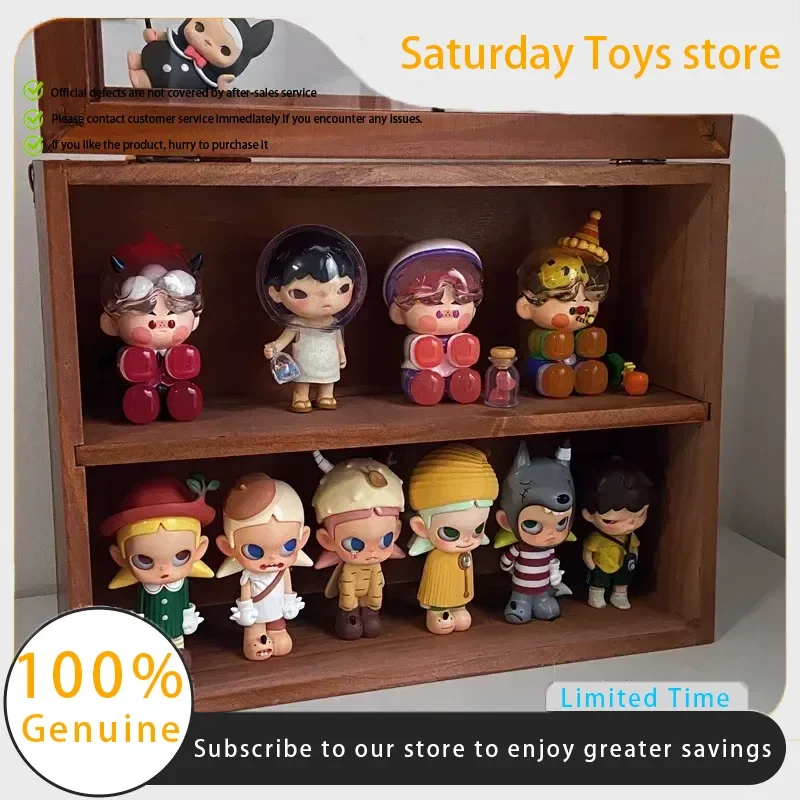 

Витрина для фигурок, винтажная маленькая слепая коробка, прозрачное хранилище для изготовления пейзажей для небольших украшений, она настольного компьютера