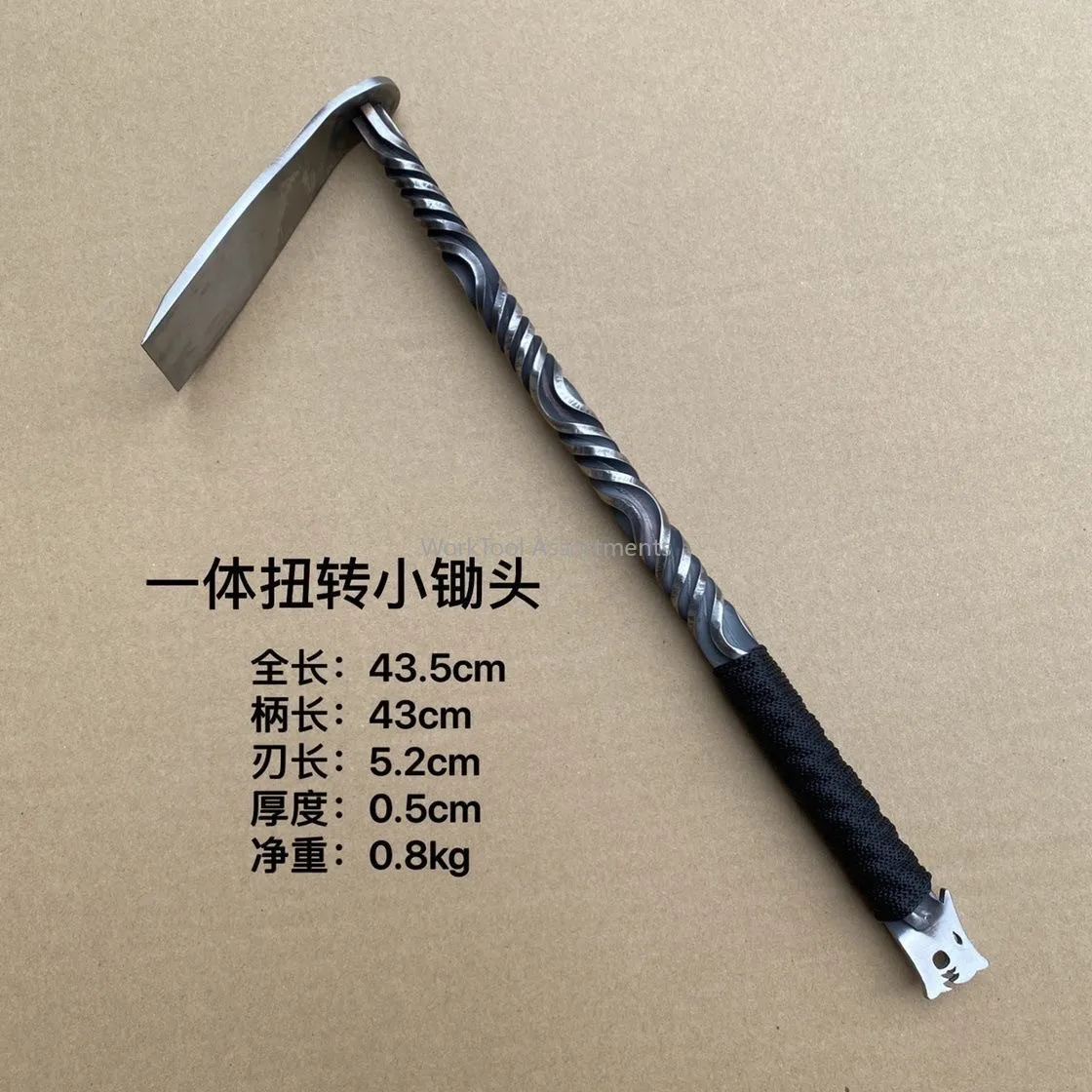 Manganese steel forged solid one-piece digging fork for foraging, home small garden fork, outdoor digging fork for weeding