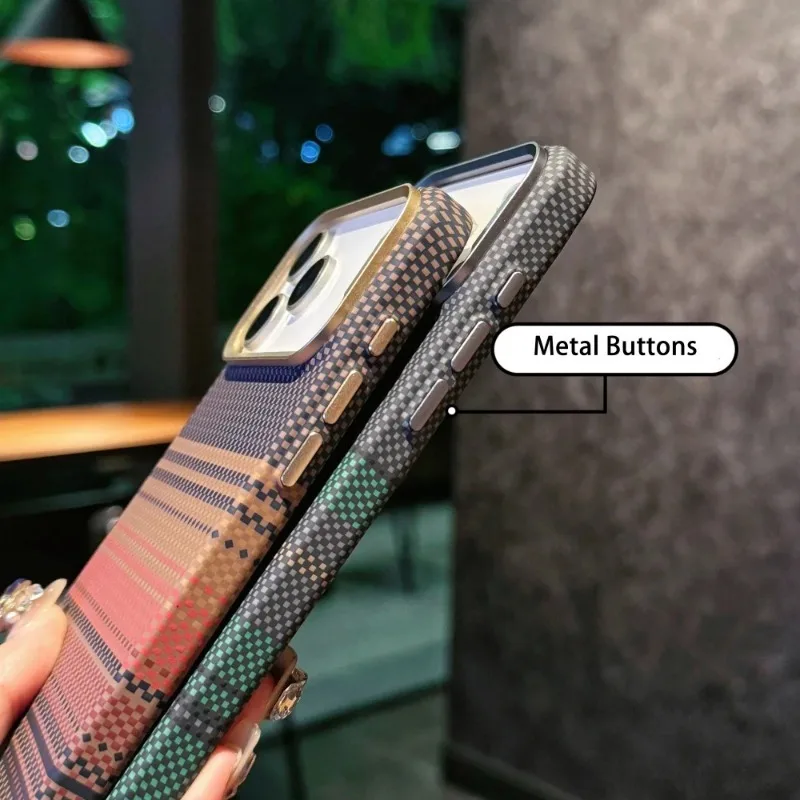 Case For iPhone 18 17 16 Pro Max iPhone Air Luxury Carbon Fiber Texture Hard PC Anti-drop Protection Cover For iPhone 18 Pro Max