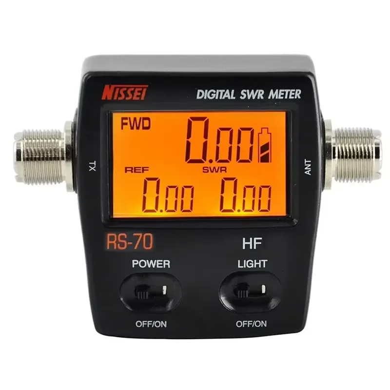 NISSEI RS-70 HF Digital SWR Power Meter 1.6-60MHz 200W Shortwave Standing Wave Ratio Wattmeter for Ham Radio Transceiver