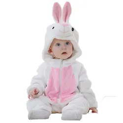 Latest Children's Day Pink Rabbit Spring Baby jumpsuit Tassel Hooded jumpsuit Sleepwear Animal jumpsuit Girls and Boys