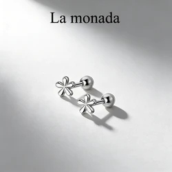 La Monada Flower Women Stud Earrings Silver 925 Small Cute Minimalist Women Silver Earrings 925 Piercing Nut Student Screw Girls