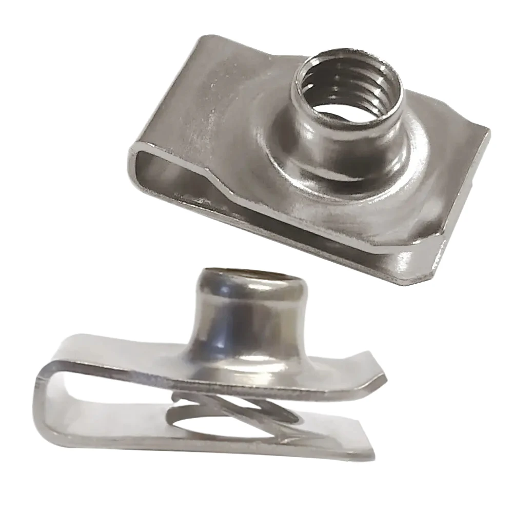 10PCS Stainless Steel U - Type Clips with M4/M5/M6/M8 Threads (4mm/5mm/6mm/8mm), Reed Nuts Q312 Included, for Cars, Motorcycles,