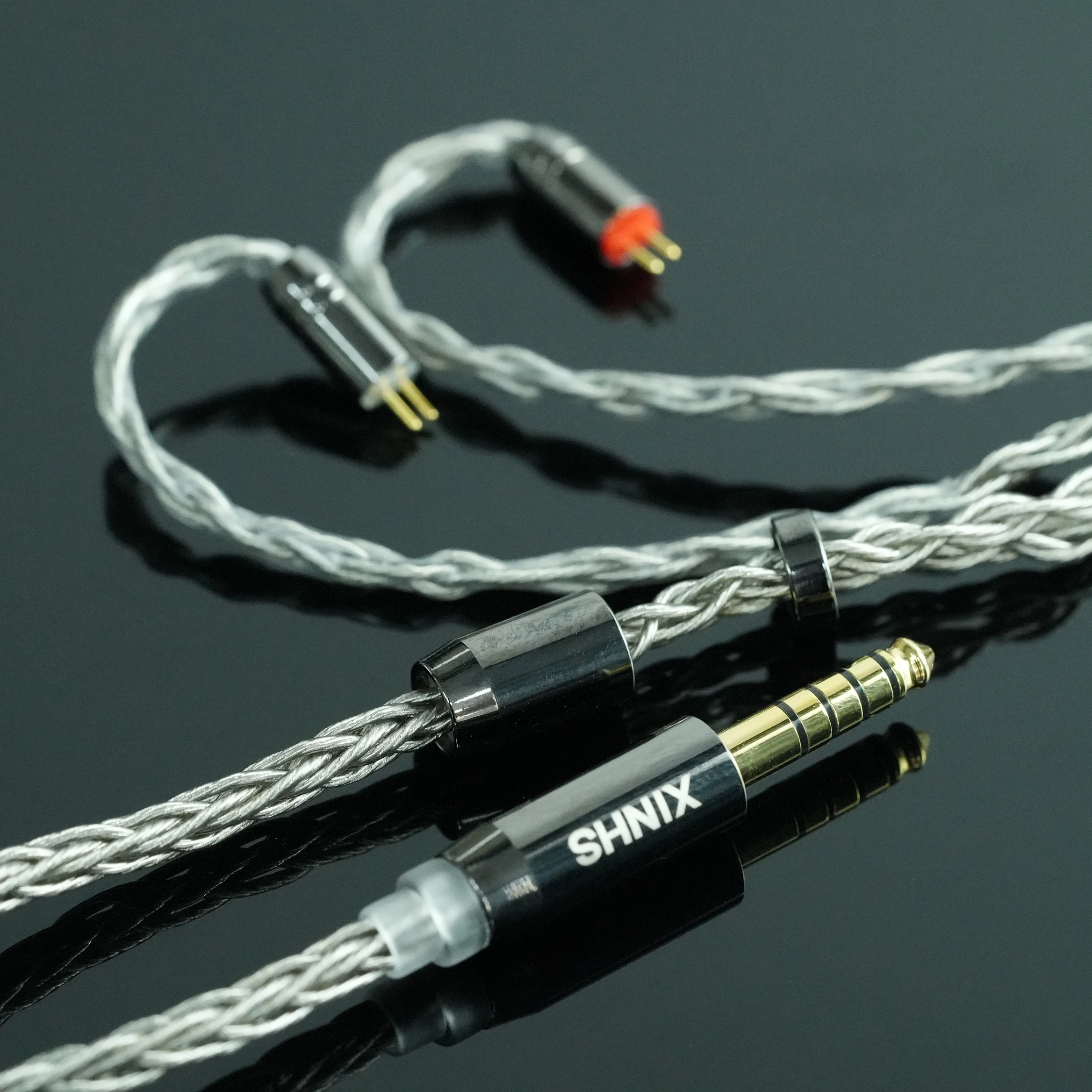 XINHS 8Core Gray Single Crystal Copper Plated Silver Earphone Upgrade Cable for KZ KZZSX ZSN ES3 KC2