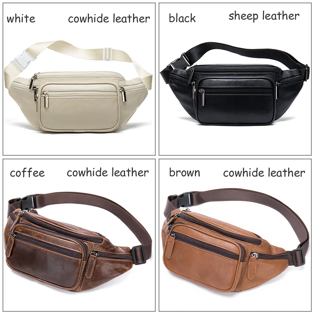 MVA Genuine Leather Belt Bag Women's Waist Bags For Women Fanny Pack New In Waist Pack Belt Waist Bag Woman Phone Bags Bumbag images - 6