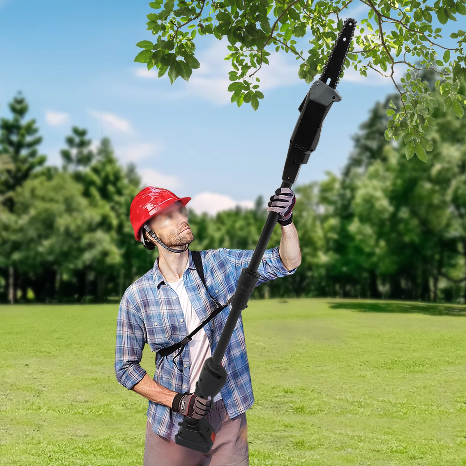 CNCEST High-quality Pole Saw Electric High Branch Saw W/ 1500mah Battery And Standard Charger Low Noise For Gardens,Farms,Parks