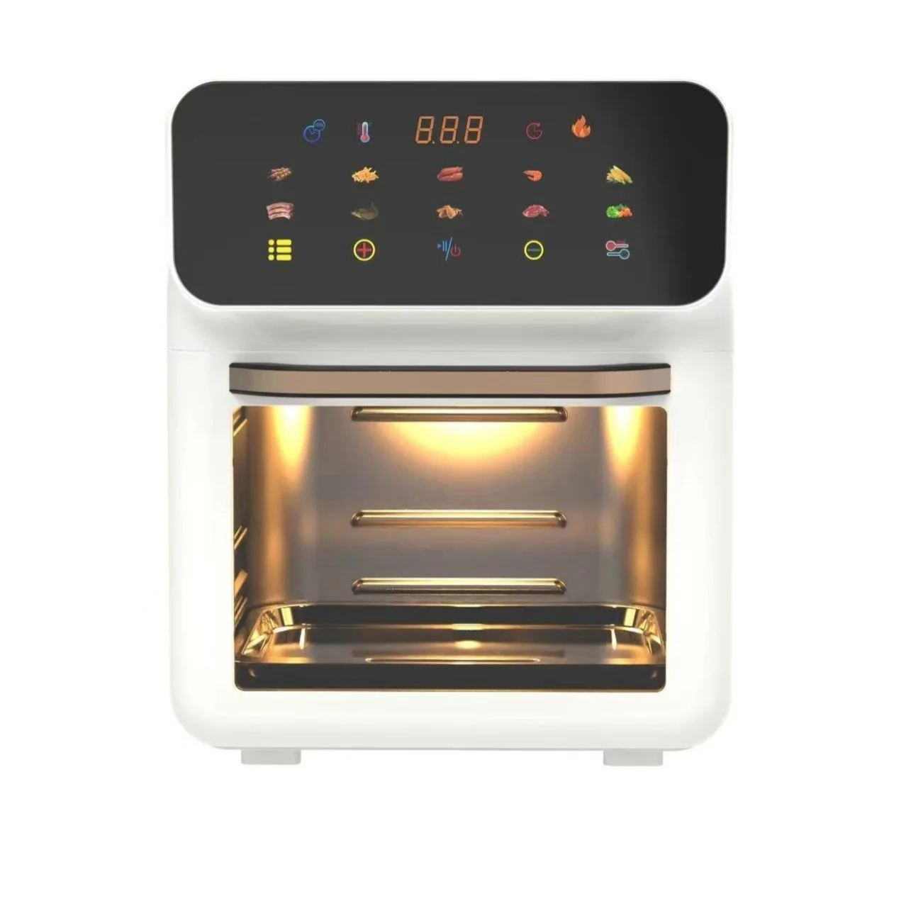 Best-selling Southeast Asia 12L Square Modern Large-capacity Visible Air Fryer Household Multi-function Touch